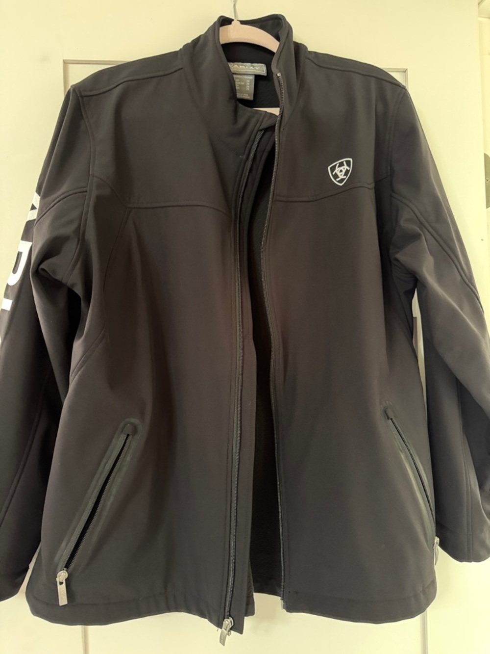 Ariat Black Softshell Performance Jacket with White Logo